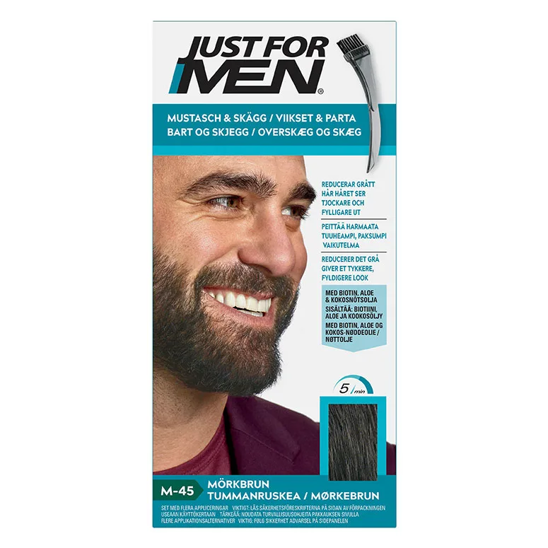 Just For Men Mustasch- & Skäggfärg, Mörkbrun 1 st