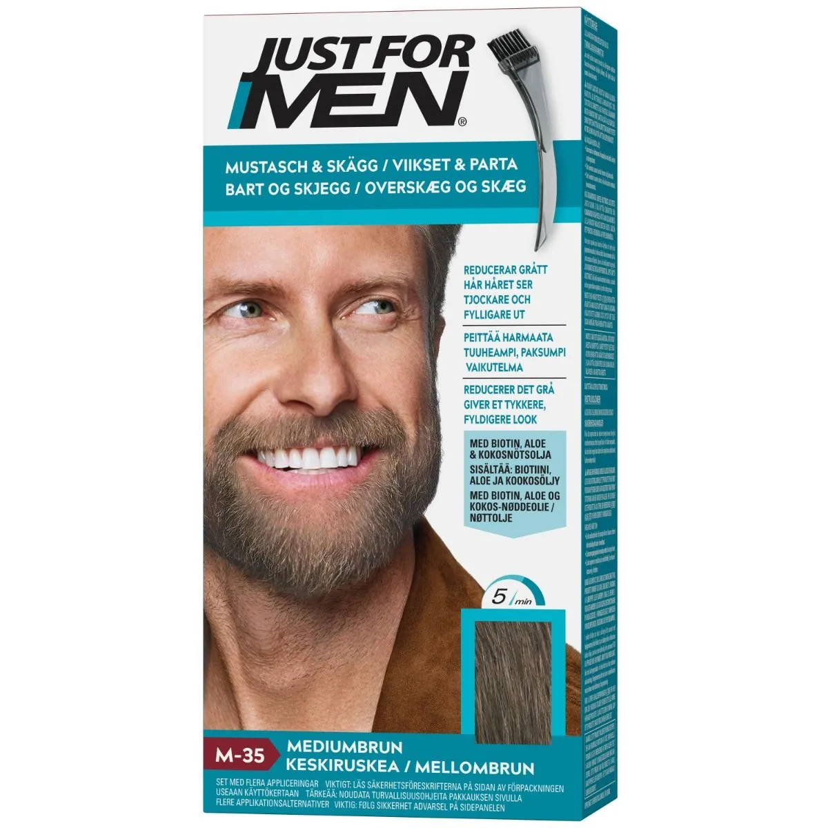 Just For Men Mustasch- & Skäggfärg, Mellanbrun 1 st