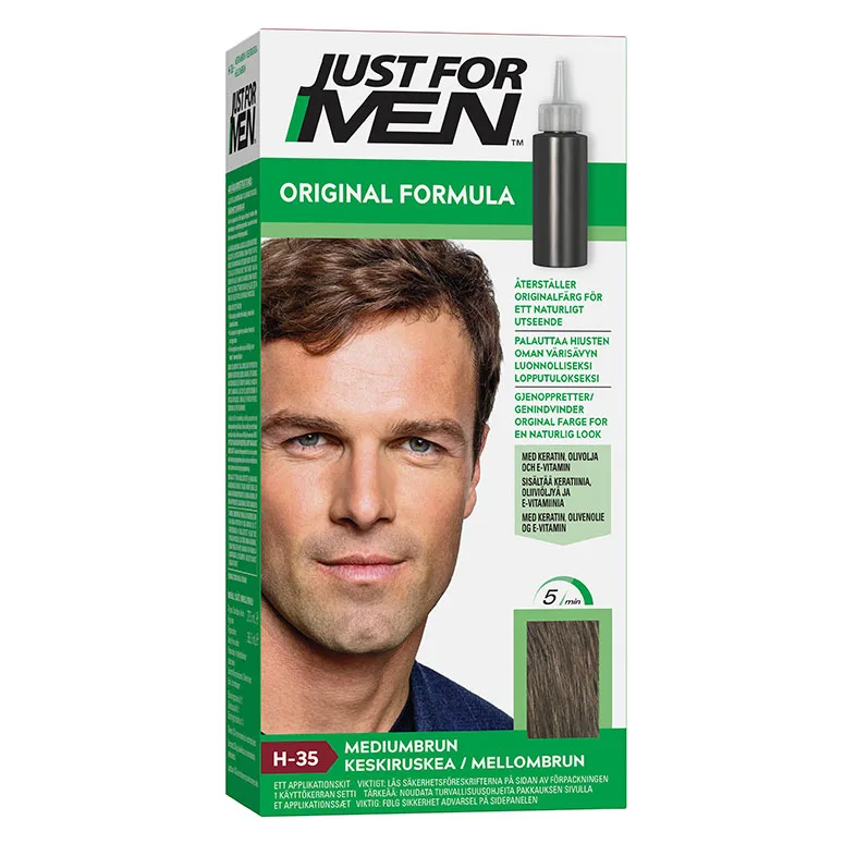 Just For Men Original Formula Hårfärg, Mellanbrun 1 st