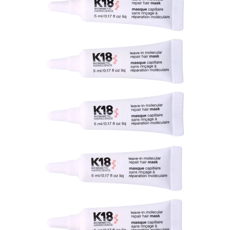 K18 Leave-in Molecular Repair Hair Mask 5-Pack 5 ml 5 stk.