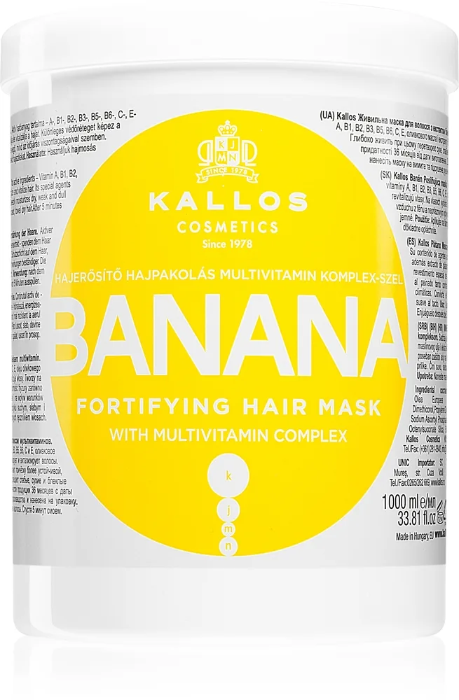 Kallos KJMN Professional Banana Befästande mask Med komplex av multivitamin 1000 ml