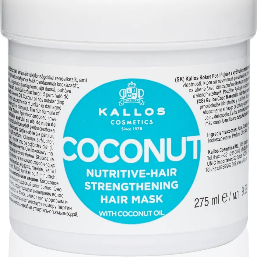 Kallos KJMN Professional Coconut Närande mask För svagt hår 1000 ml