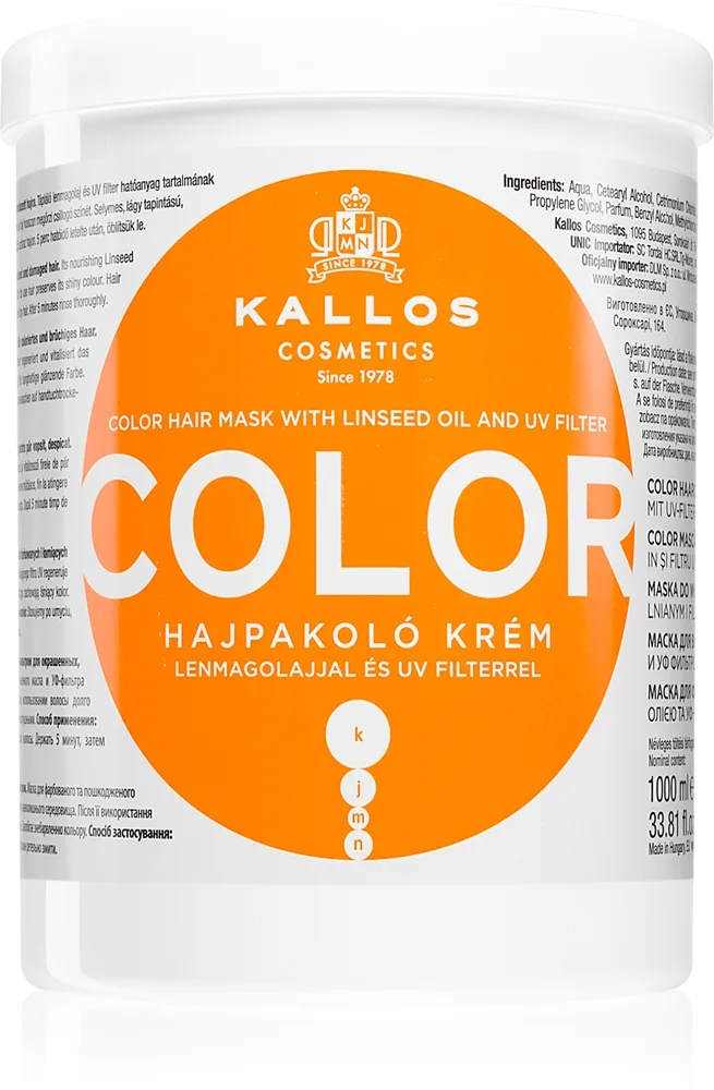 Kallos KJMN Professional Color Mask För färgat hår färgblandning 1000 ml