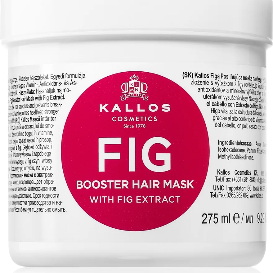Kallos KJMN Professional Fig Djupt närande mask för hår 275 ml