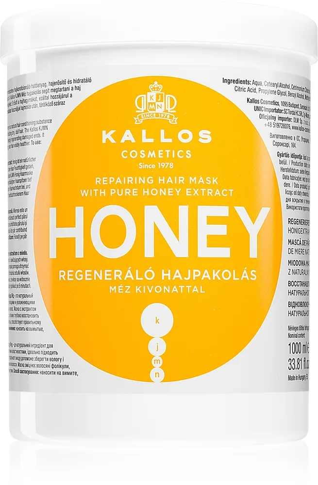Kallos KJMN Professional Honey Intensivt återfuktande mask för torrt och skadat hår 275 ml