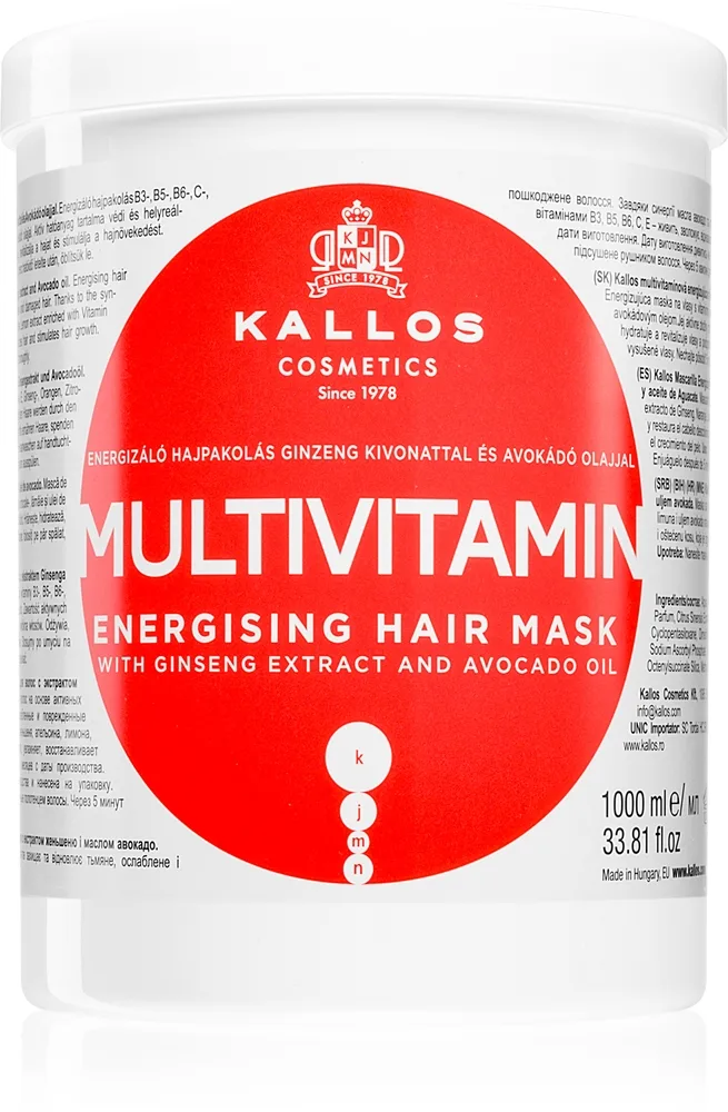 Kallos KJMN Professional Multivitamin Energigivande hårmask 1000 ml