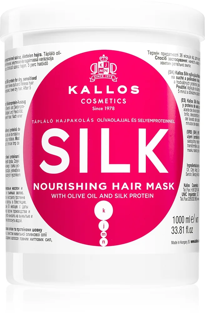 Kallos KJMN Professional Silk Mask För torrt och behandlat hår 1000 ml