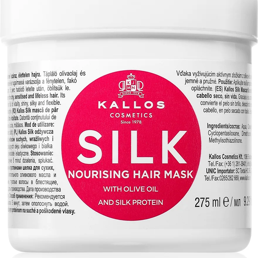 Kallos KJMN Professional Silk Mask För torrt och behandlat hår 275 ml