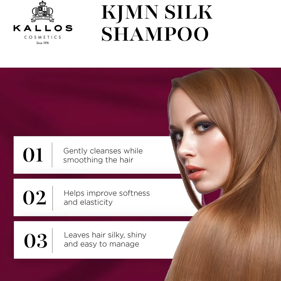 Kallos KJMN Professional Silk Silkeblød shampoo Til tørt og sensibiliseret hår 1000 ml