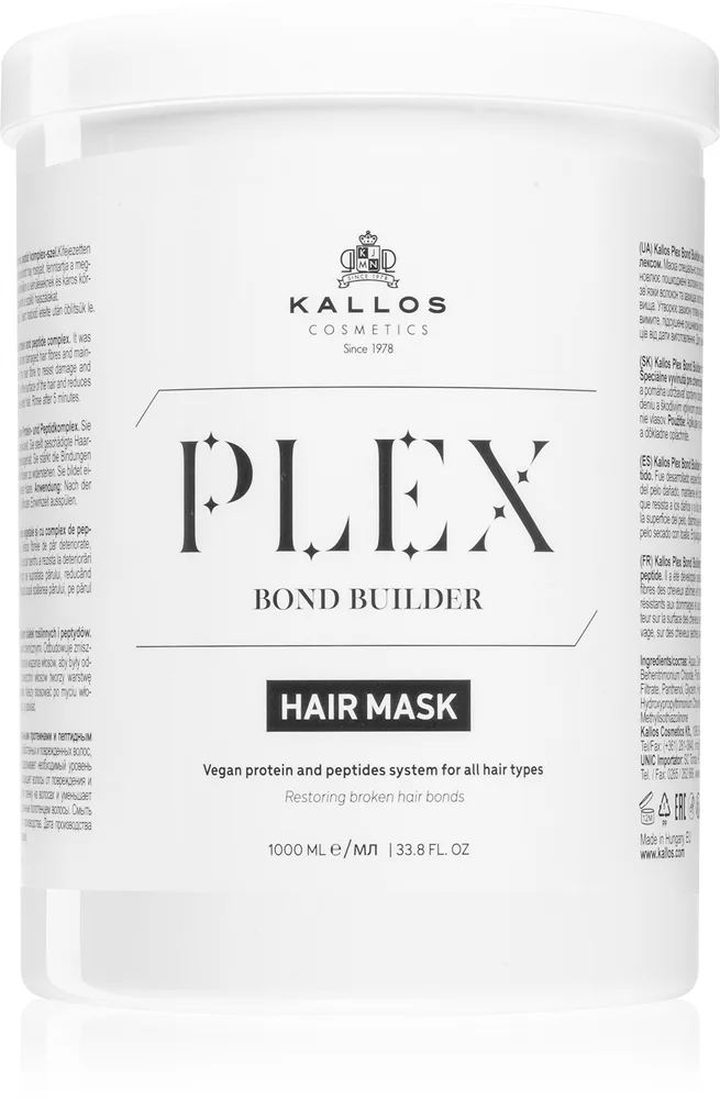 Kallos Plex Hair Mask Regenererande mask För skadat, kemiskt behandlat hår 1000 ml