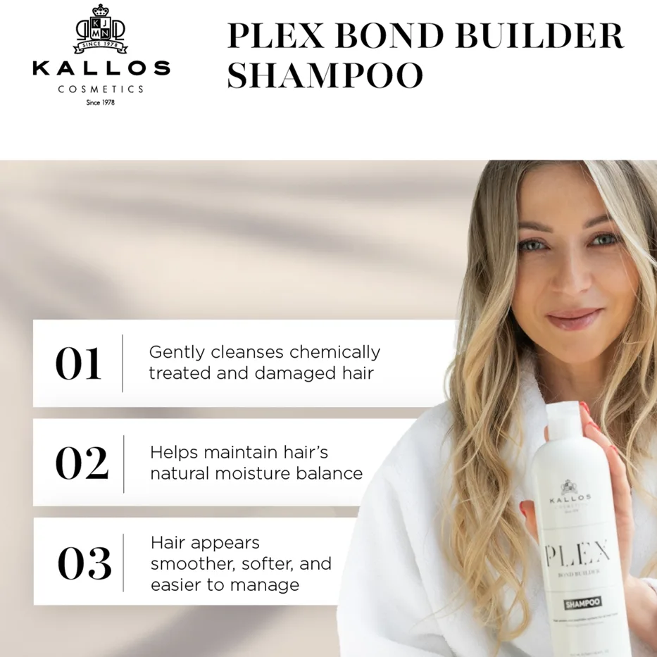Kallos Plex Shampoo Gendannende shampoo Til skadet, kemisk behandlet hår 500 ml