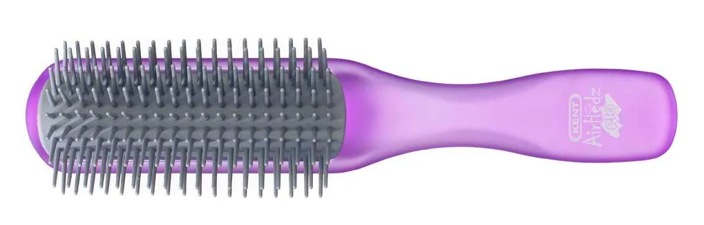 Kent Brushes Airhedz Glo Half Round Detangling Brush Purple