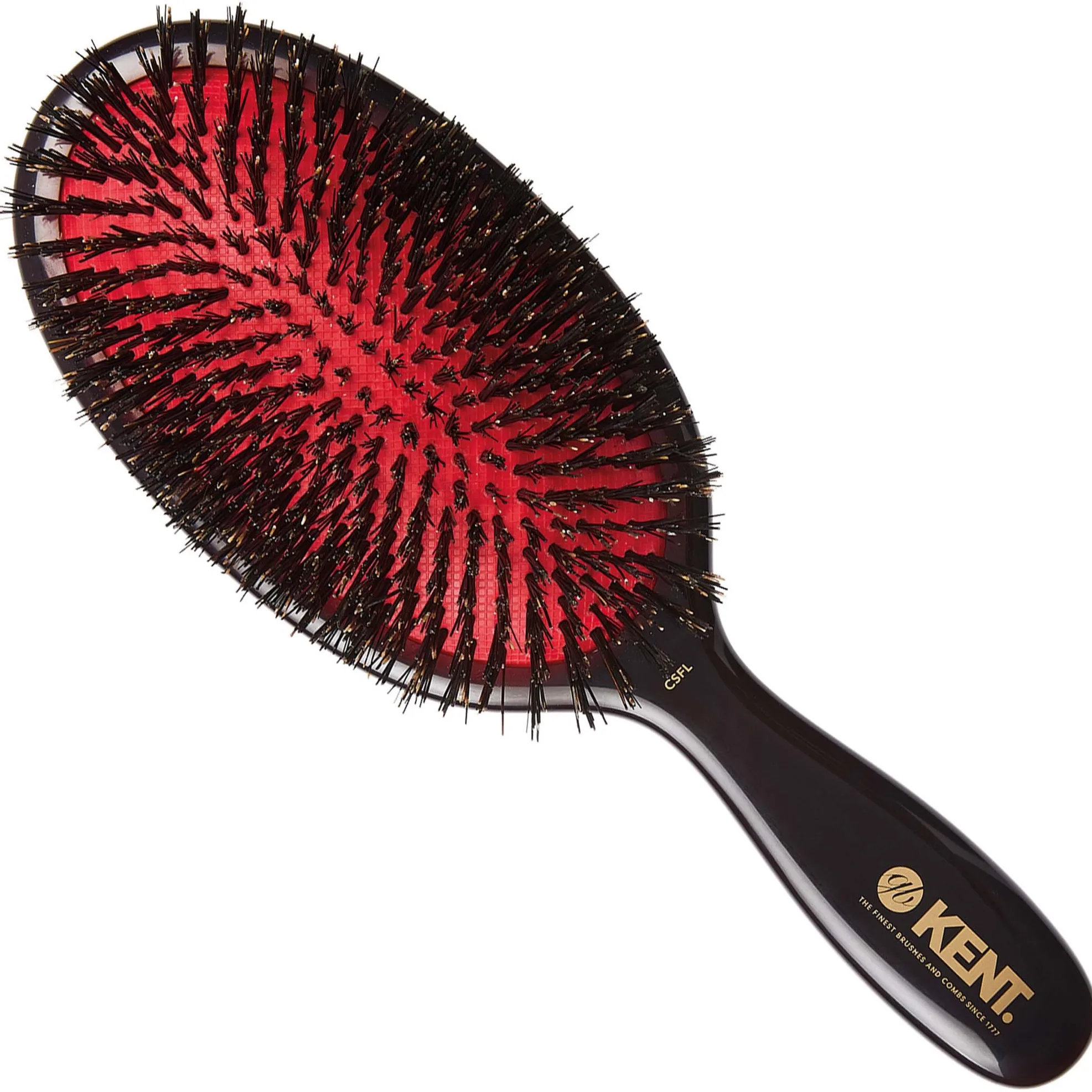 Kent Brushes Classic Shine Large Pure Black Bristle Hairbrush