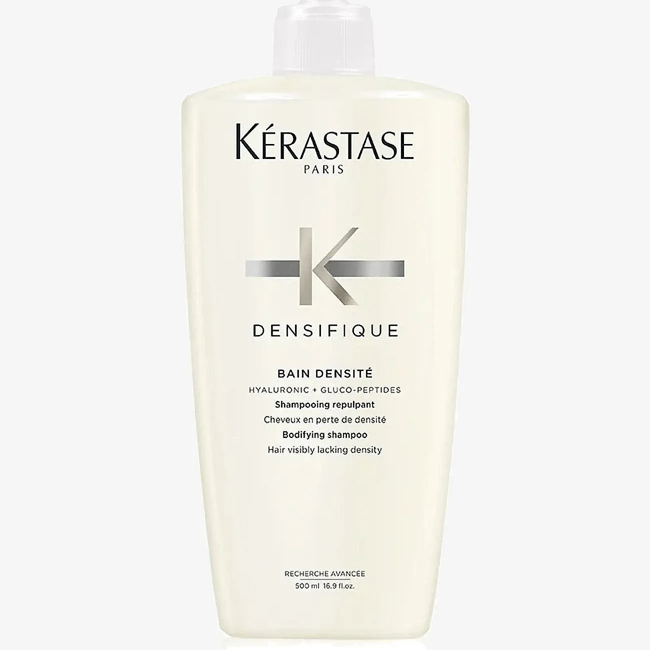 Kérastase Densifique Bain Densité kosteuttava ja vahvistava shampoo tuuheutta kaipaaville hiuksille 500 ml