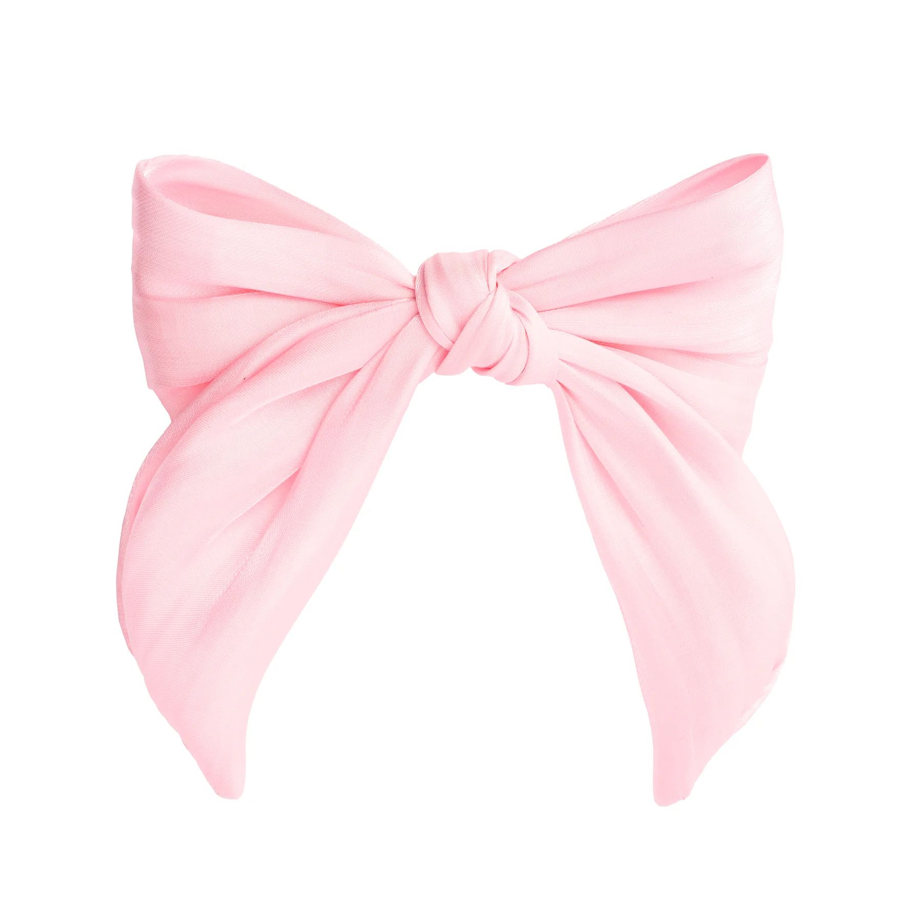 Hair Clip with Bow Satin Pink