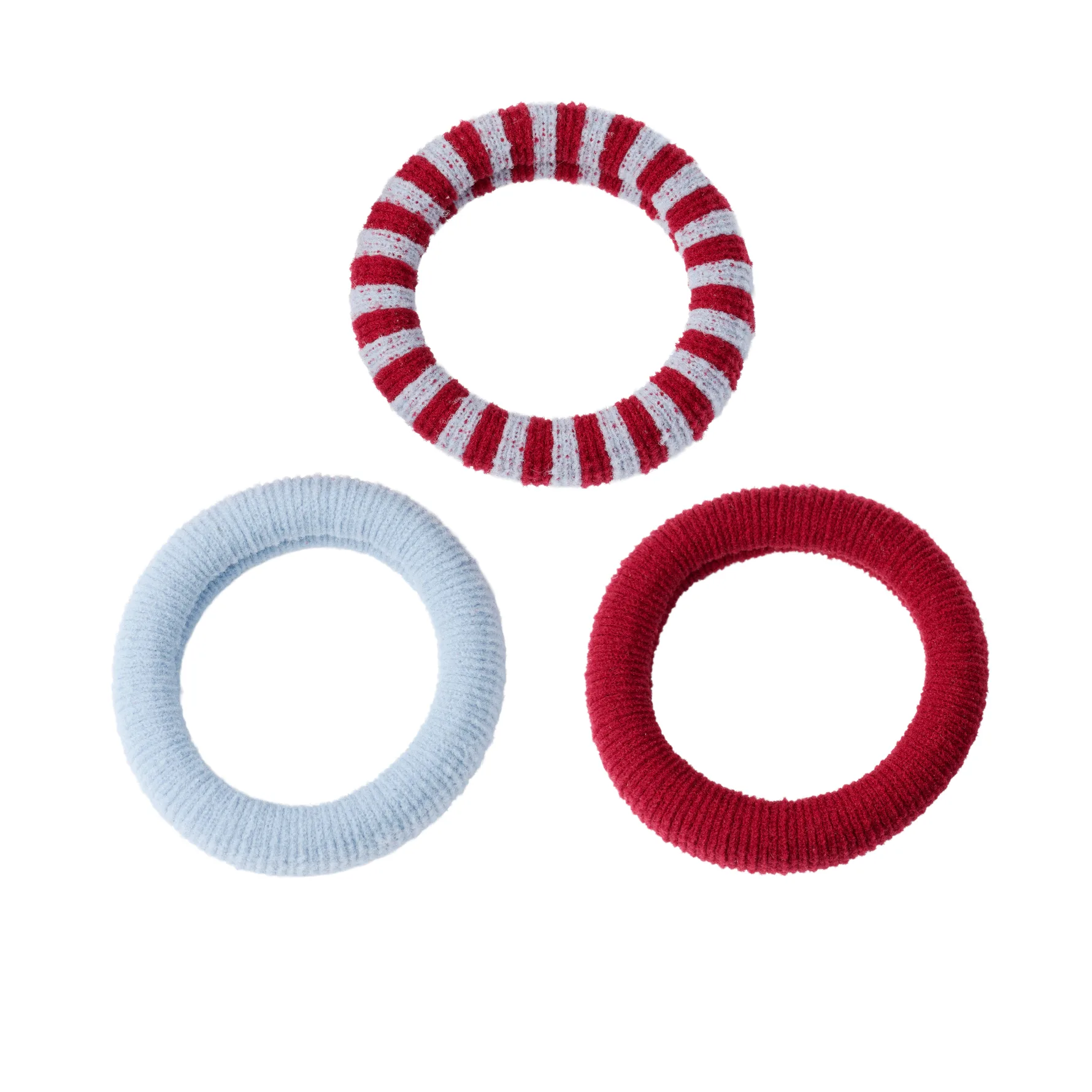 Large Soft Stretch Hair Ties Burgundy 3-pack Burgundy Blue