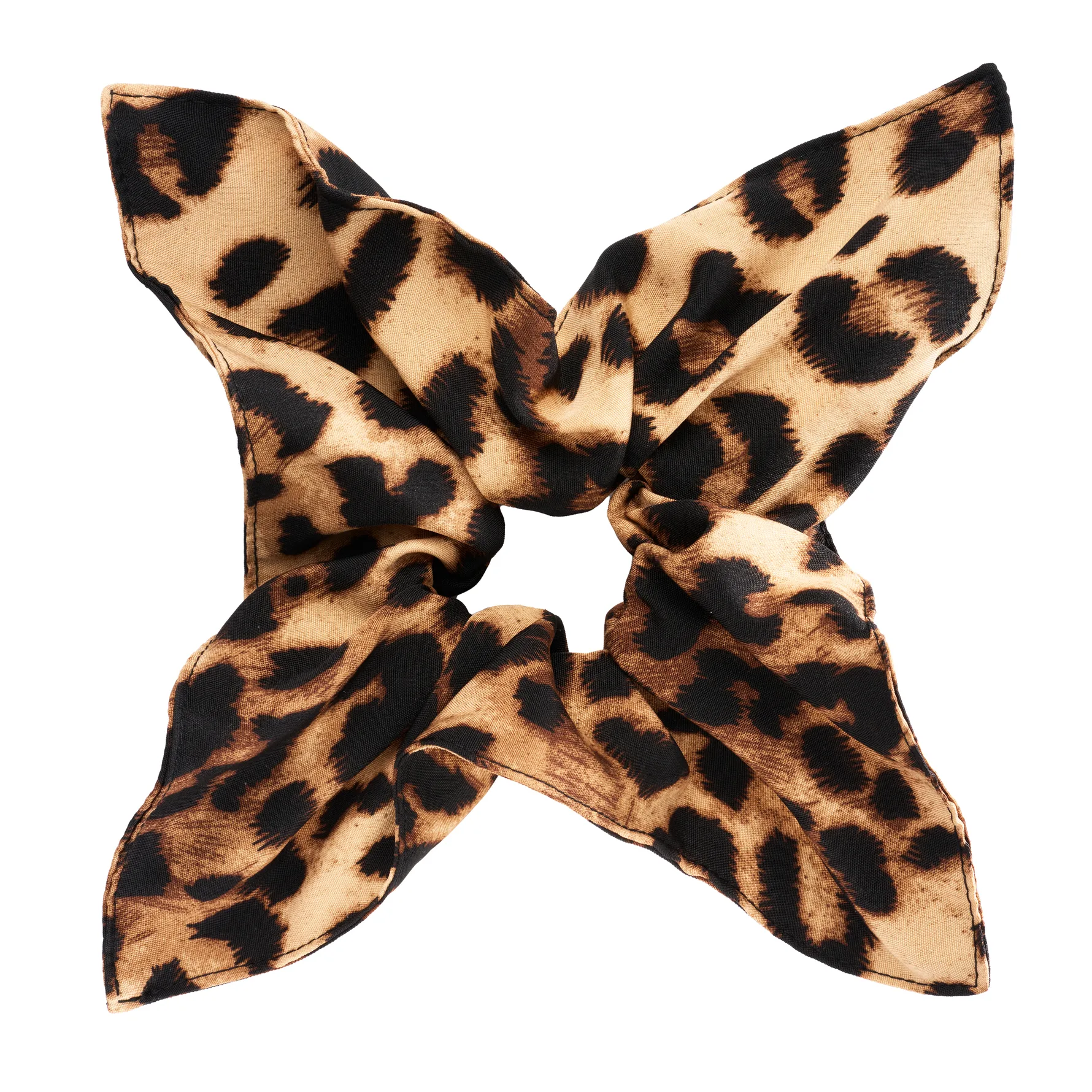 Leo Square Hair Scrunchie Brown Brown