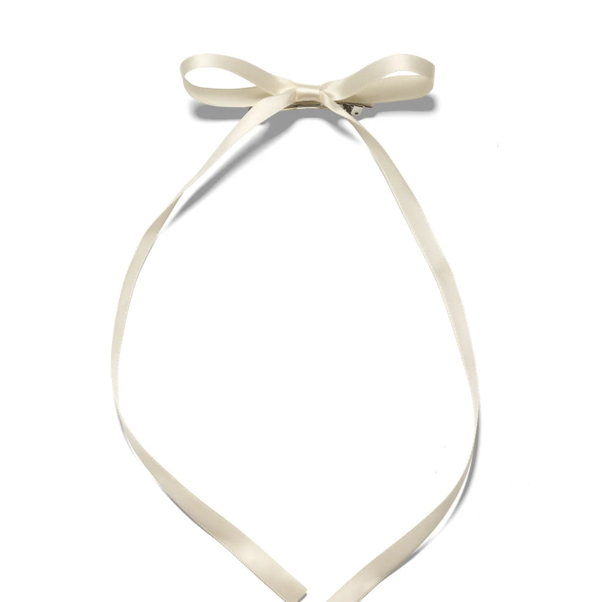 Mini Hair Clip With Bow White