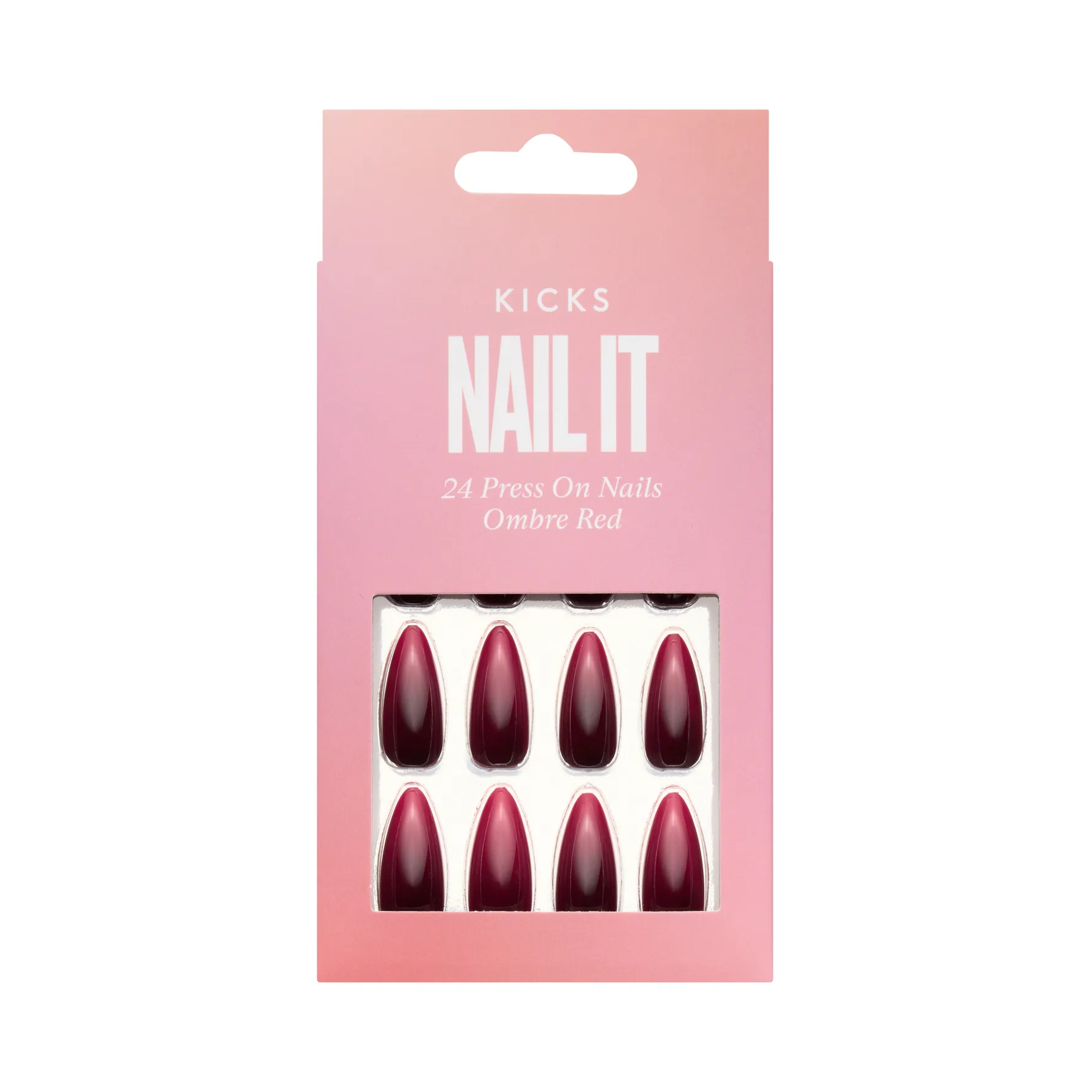 Nail It - 24 Press On Nails Ombre Red