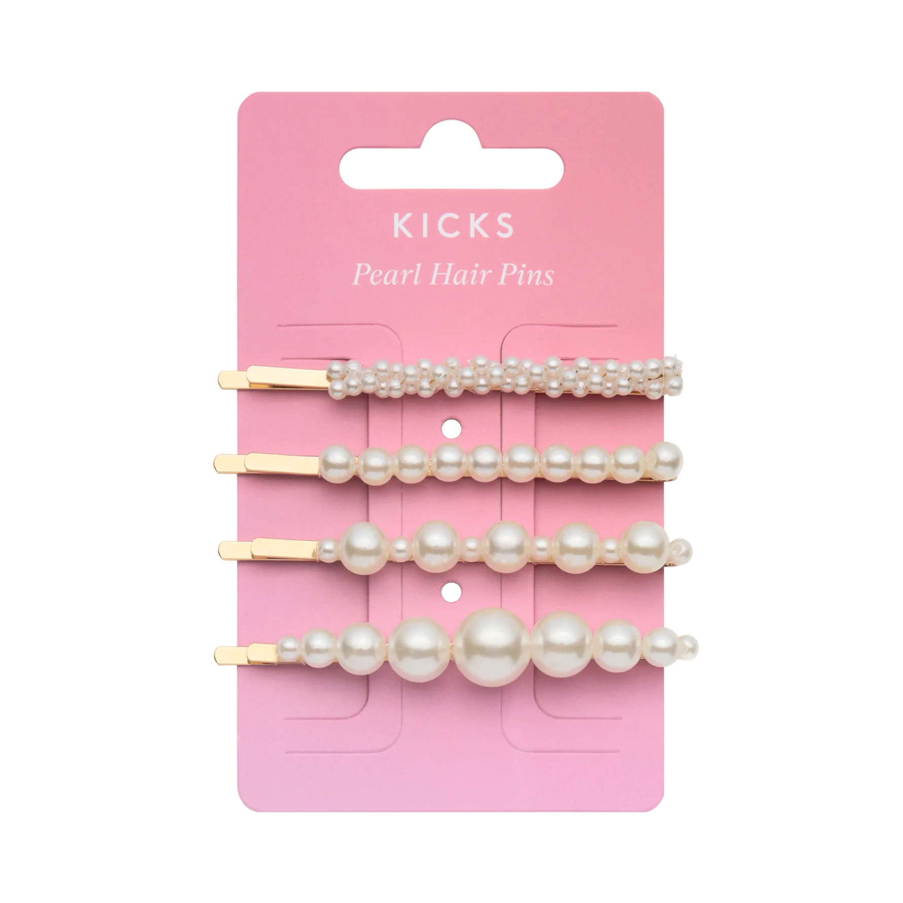 Pearl Hair Pins 4 pcs White