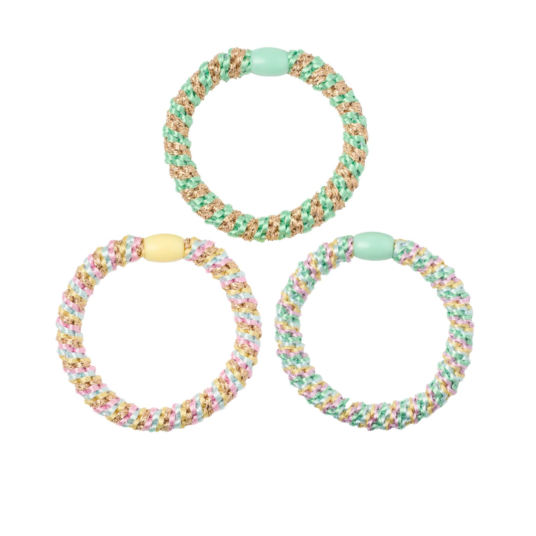 Woven Hair Ties 3-pack Green