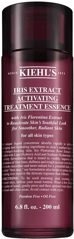 Kiehl's Iris Extract Activating Treatment Essence Hydrating Essential Water för alla hudtyper inklusive känslig 200 ml