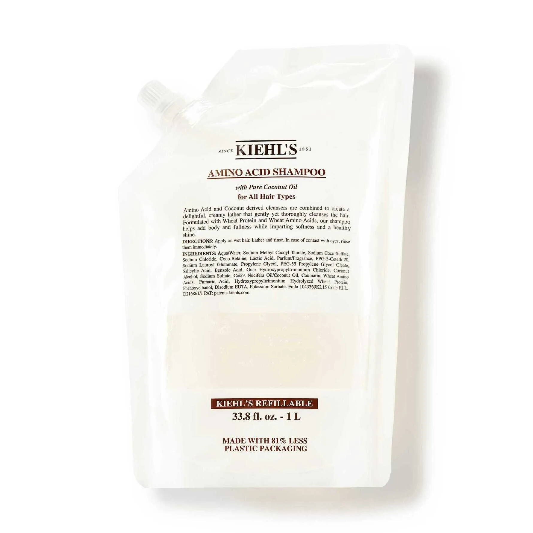 Kiehl's Shampoo with Coconut Oil Refill 1000 ml