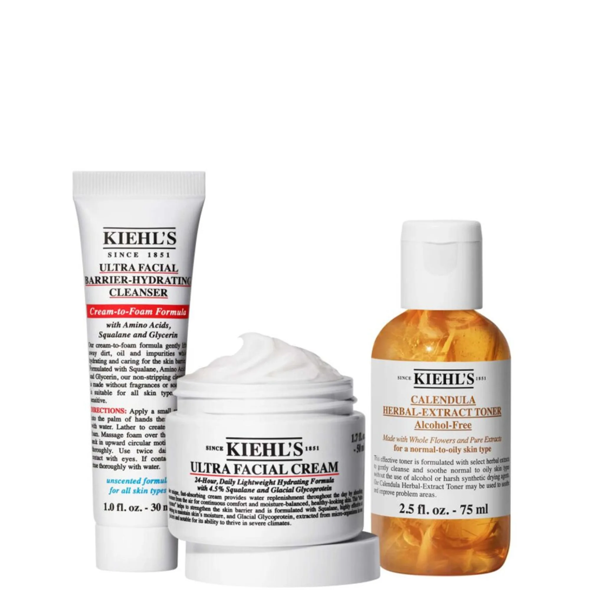 Kiehl's Ultra Facial Cleanse Tone Hydrate Set Ansigtsplejesæt