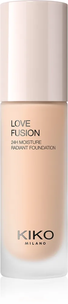 KIKO Milano Love Fusion 24H Moisture Radiant Foundation Langanhaltende cremige Make-up mit feuchtigkeitsspendender Wirkung Farbton 3WG Warm Gold 30 ml