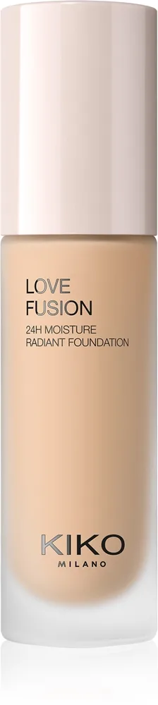 KIKO Milano Love Fusion 24H Moisture Radiant Foundation Langanhaltende cremige Make-up mit feuchtigkeitsspendender Wirkung Farbton 4 Warm Olive 30 ml