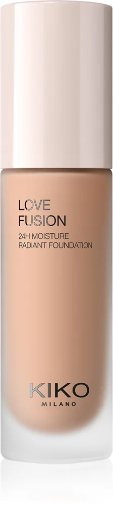 KIKO Milano Love Fusion 24H Moisture Radiant Foundation Langanhaltende cremige Make-up mit feuchtigkeitsspendender Wirkung Farbton 5.5 Warm Rose 30 ml