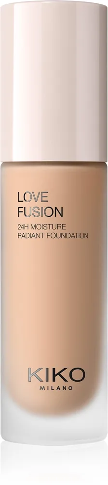 KIKO Milano Love Fusion 24H Moisture Radiant Foundation Langanhaltende cremige Make-up mit feuchtigkeitsspendender Wirkung Farbton 5.5 Warm Rose 30 ml