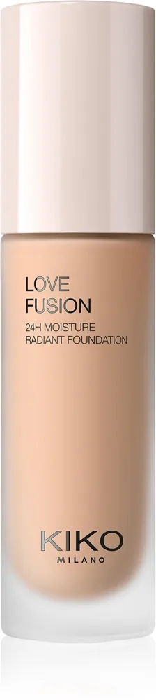 KIKO Milano Love Fusion 24H Moisture Radiant Foundation Langanhaltende cremige Make-up mit feuchtigkeitsspendender Wirkung Farbton 6.5 Warm Gold 30 ml