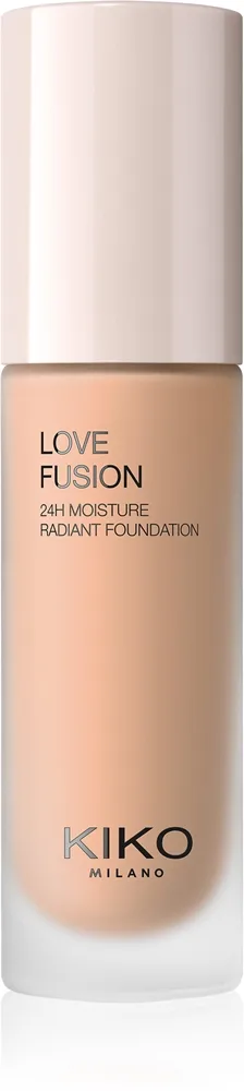 KIKO Milano Love Fusion 24H Moisture Radiant Foundation Langanhaltende cremige Make-up mit feuchtigkeitsspendender Wirkung Farbton 6.5 Warm Gold 30 ml