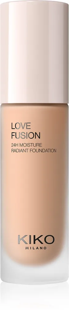 KIKO Milano Love Fusion 24H Moisture Radiant Foundation Langanhaltende cremige Make-up mit feuchtigkeitsspendender Wirkung Farbton 6 Warm Gold 30 ml