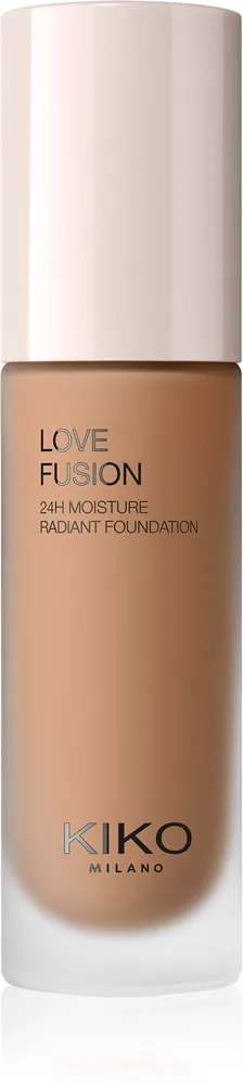 KIKO Milano Love Fusion 24H Moisture Radiant Foundation Langanhaltende cremige Make-up mit feuchtigkeitsspendender Wirkung Farbton 7.5 Warm Olive 30 m