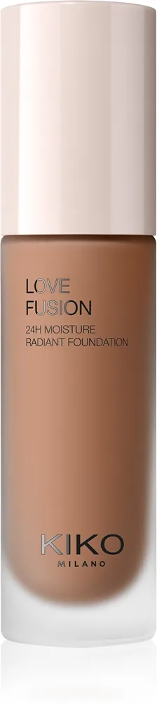 KIKO Milano Love Fusion 24H Moisture Radiant Foundation Langanhaltende cremige Make-up mit feuchtigkeitsspendender Wirkung Farbton 8 Warm Gold 30 ml