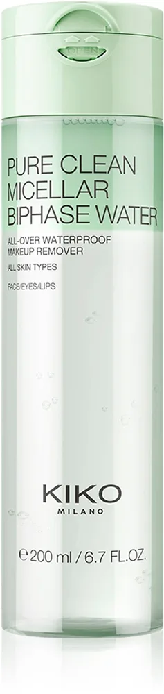 KIKO Milano Pure Clean Micellar Biphase Water Zwei-Phasen Mizellenwasserr für Gesicht und Augen 200 ml