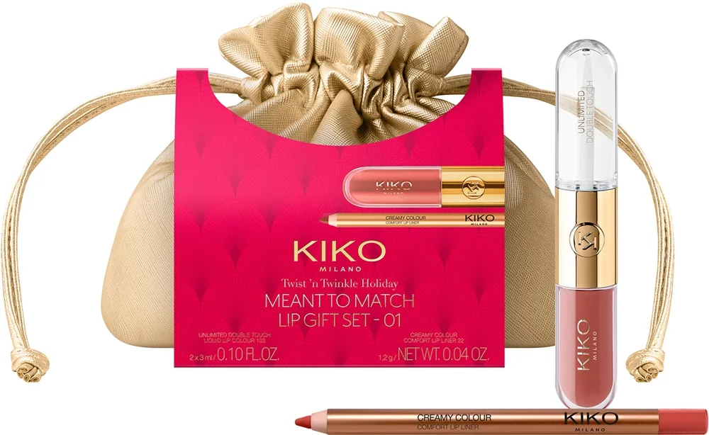 KIKO Milano Twist 'N Twinkle Holiday Meant To Match Lip Gift Set - 01 Timeless Blend (Limited Edition)