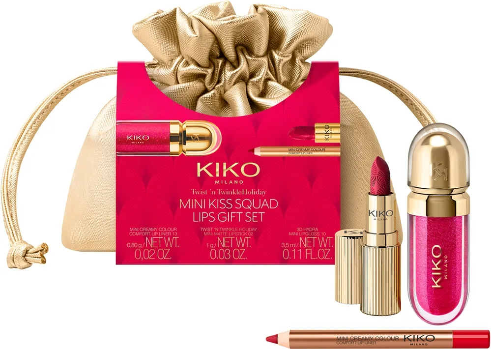 KIKO Milano Twist 'N Twinkle Holiday Mini Kiss Squad Geschenkset für Lippen mini