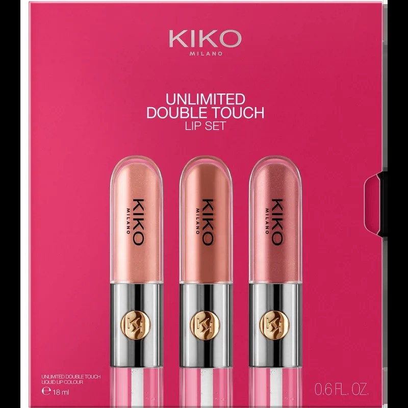 KIKO Milano Unlimited Double Touch Lip Set - 01 Nude Attitude 18 ml - 3-Pack - 01 Nude Attitude