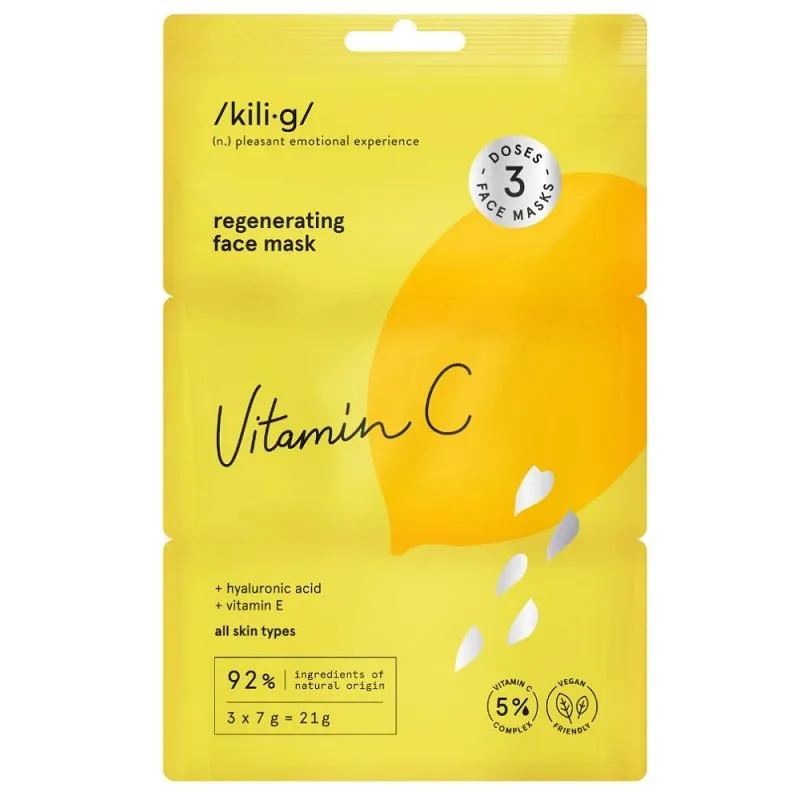 /kili∙g/ - Vitamin C - Regenerating face mask - 3-pack