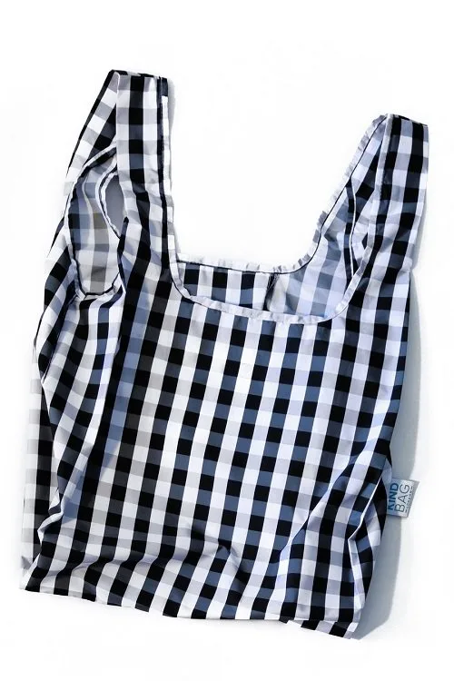 KIND BAG - Shoppingkasse Gingham Black & White, Medium