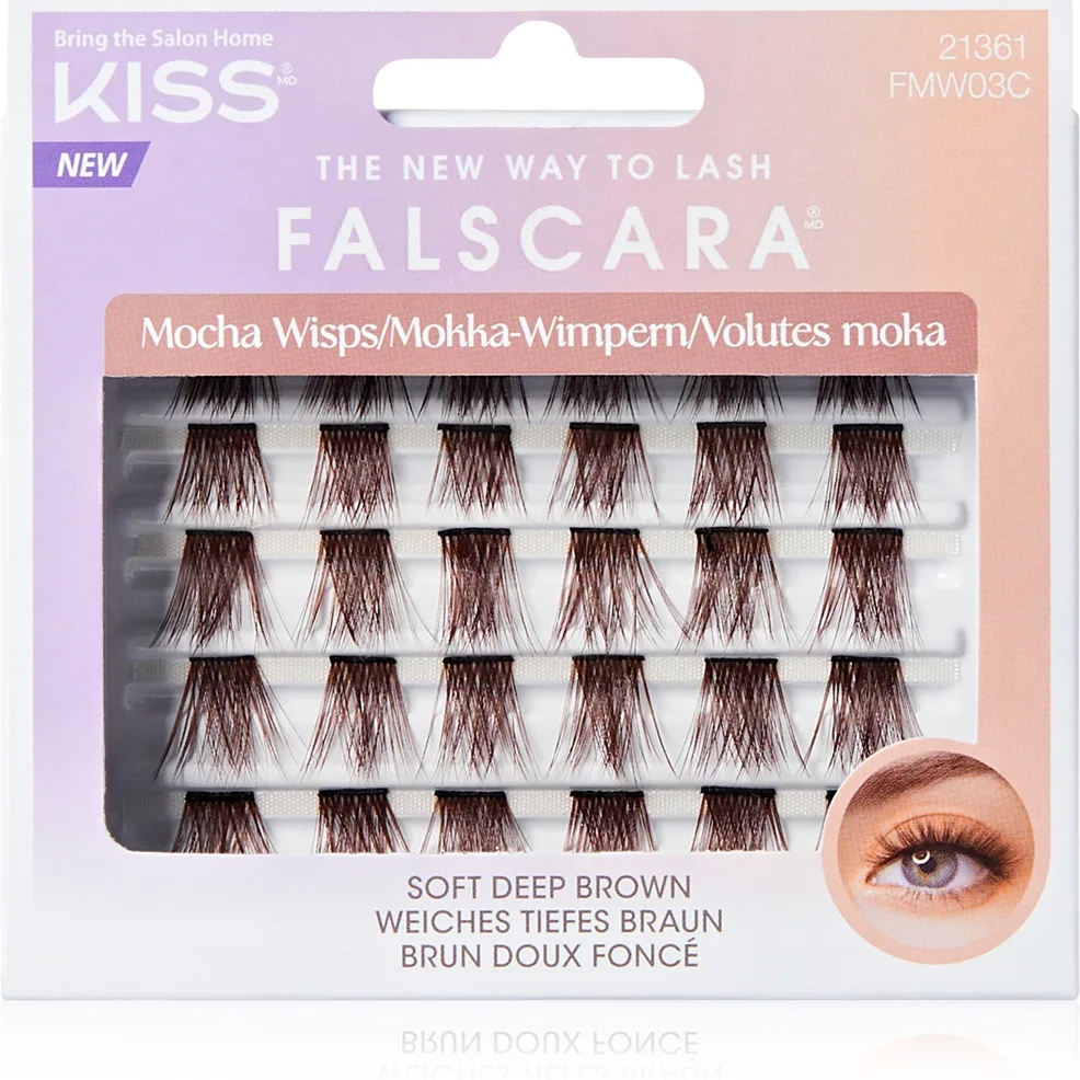 KISS Falscara Multi Wisps liimattavat tupsuripset Mocha 24 kpl