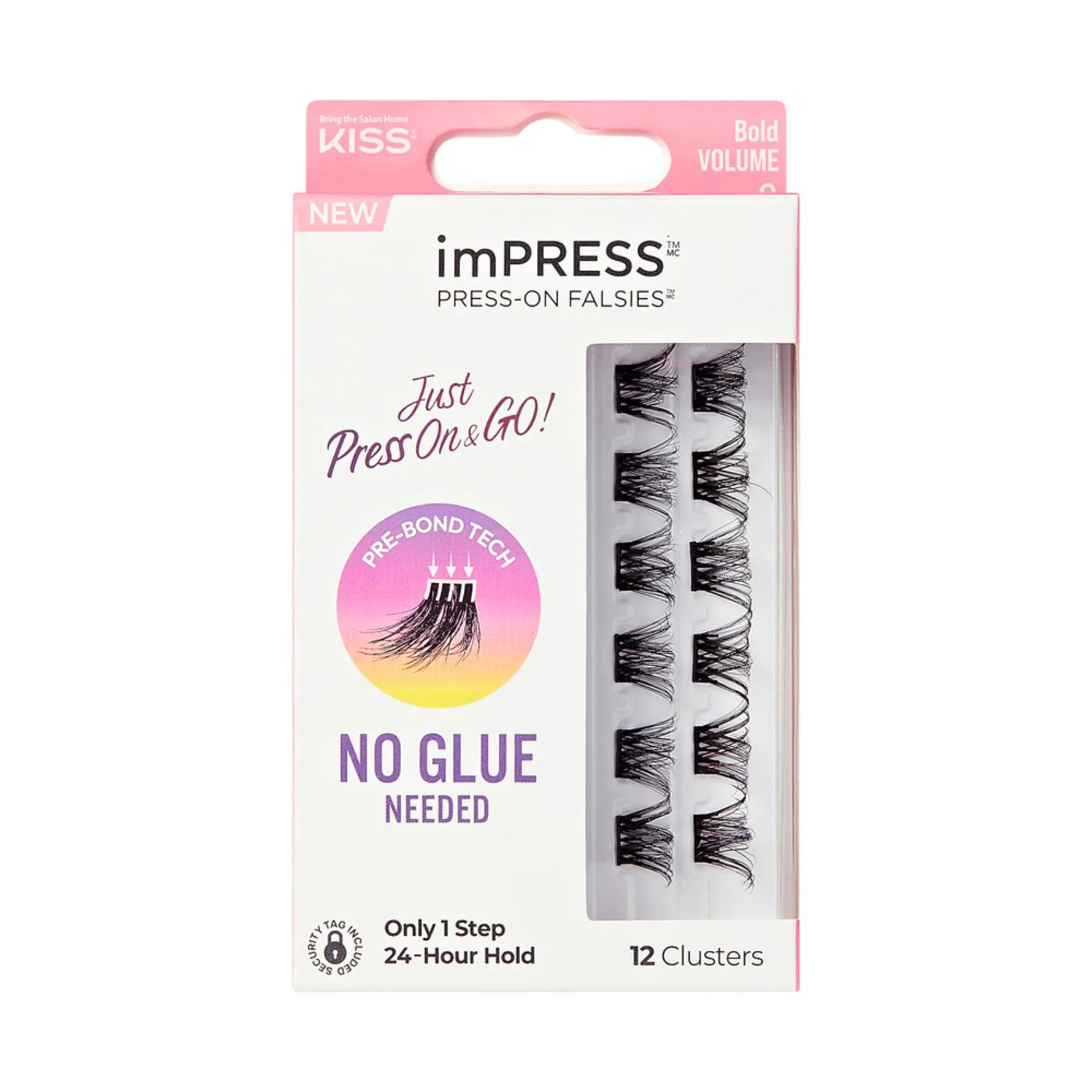 KISS imPRESS Just Press & GO ! solmuttomat tupsuripset Bold Volume C 12 kpl