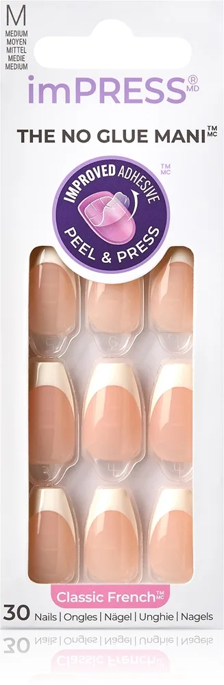 KISS imPRESS The No Glue Mani tekokynnet itseliimautuva Ideal 30 kpl