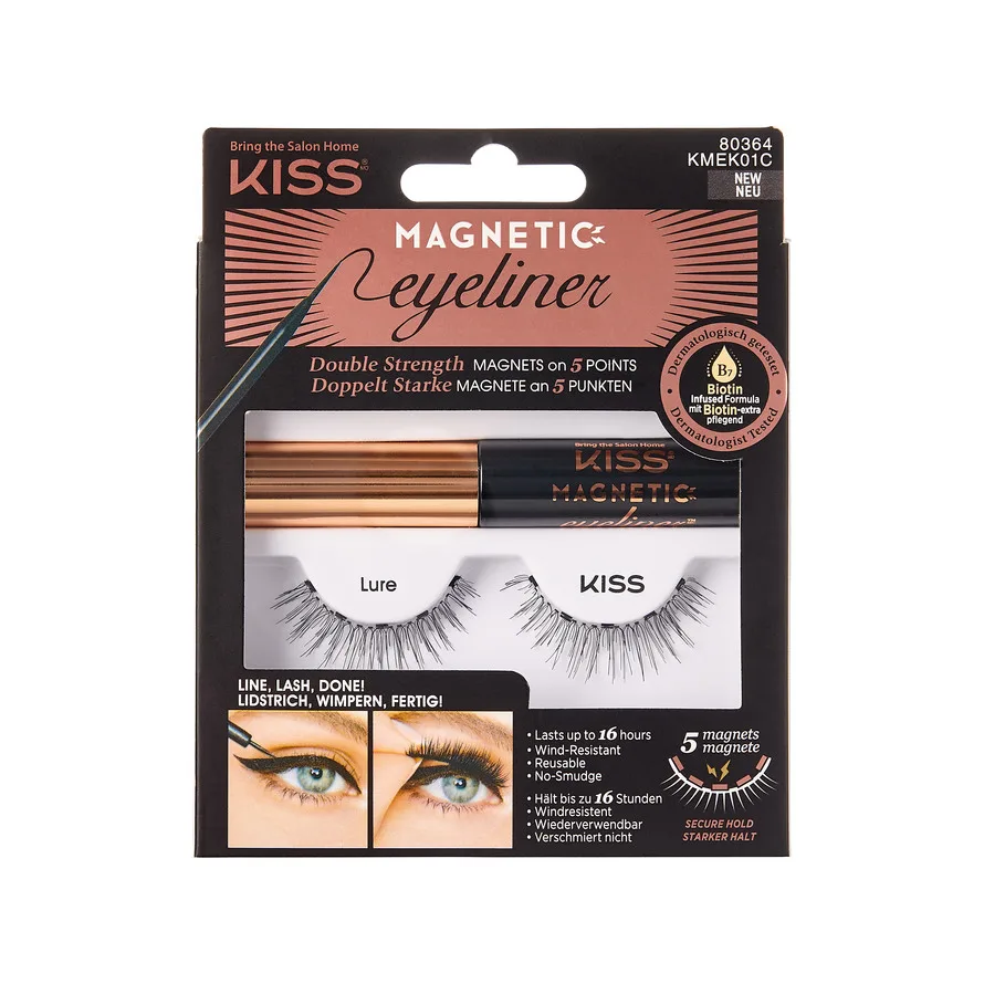 KISS Magnetic Eyeliner & Eyelash Kit magneettiripset 01 Lure 1 pari