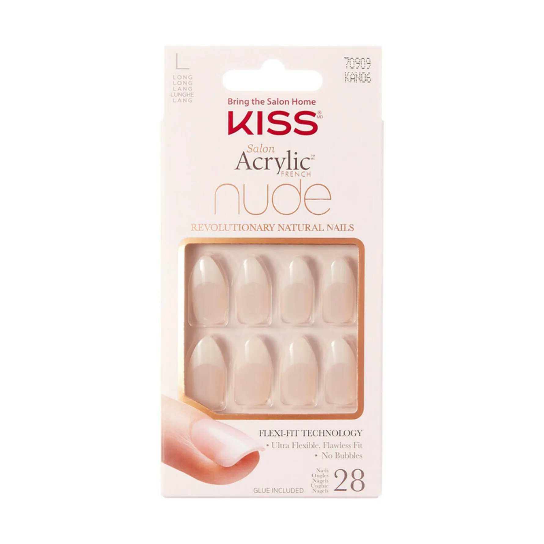 Kiss Salon Acrylic French Nude Revolutionary Natural Nails Long Sensibility