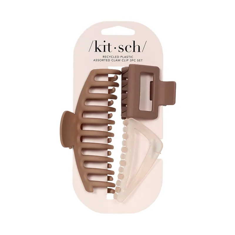 KITSCH Oversize Assorted Claw Clip Set Neutral