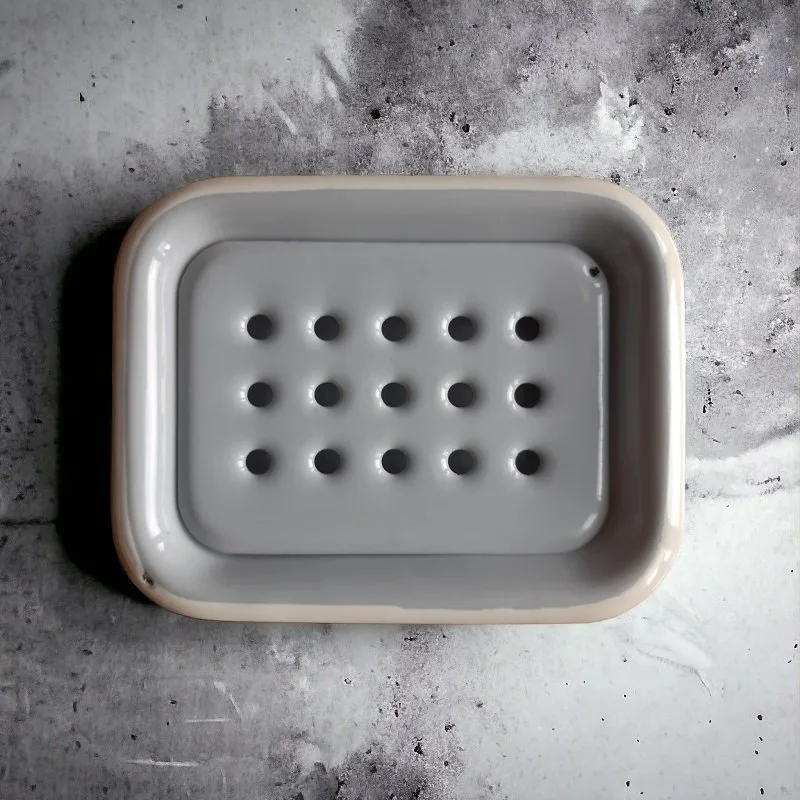 KLAR - Emalj lyxig tvålkopp - Grey | Off White